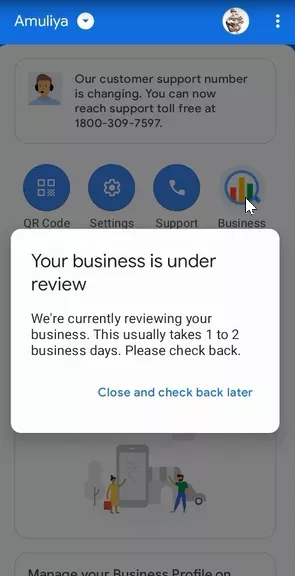 your business is under review