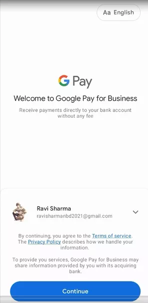 Login into Google Pay for Business