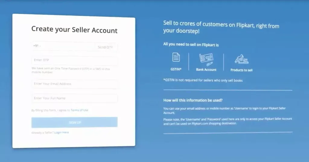 Create your seller Account