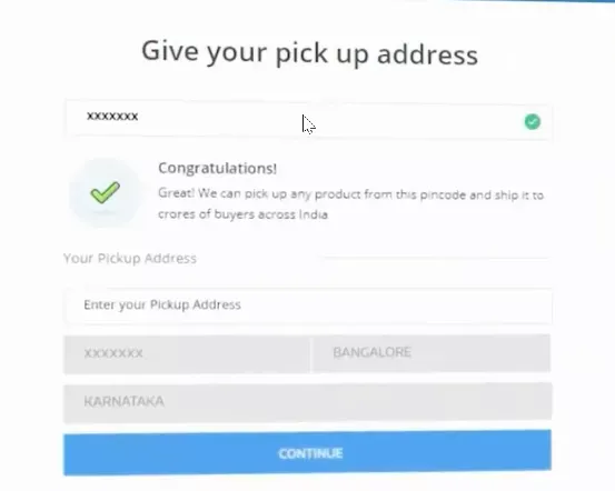 Give your pick-up address