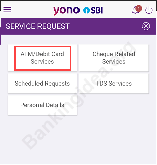 Select 'ATM Card Services