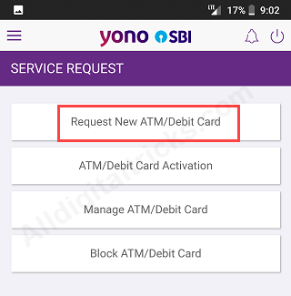 Choose "Request New ATM Card"