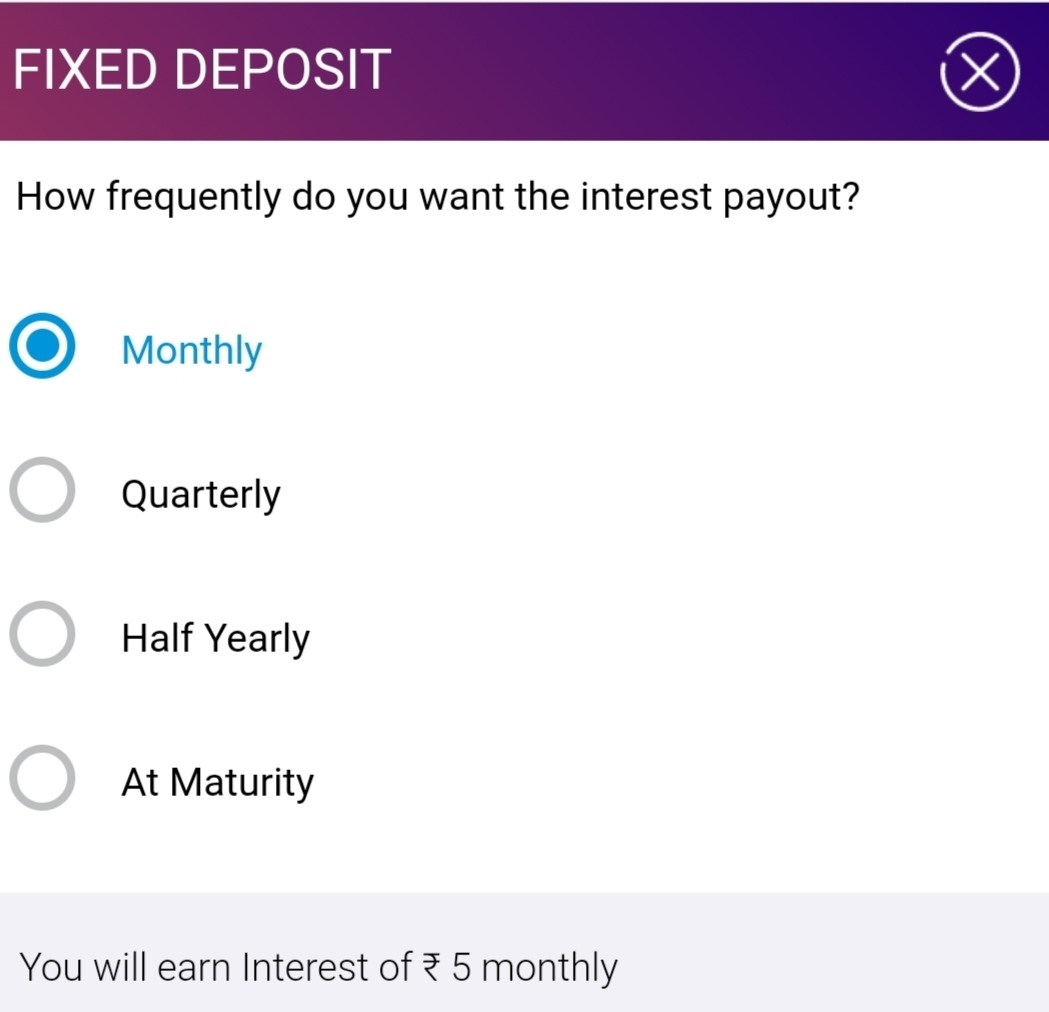 Choose Fixed Deposit Type