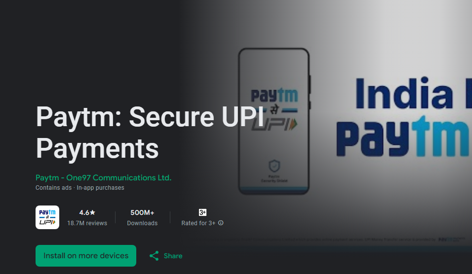 Install the Paytm App: