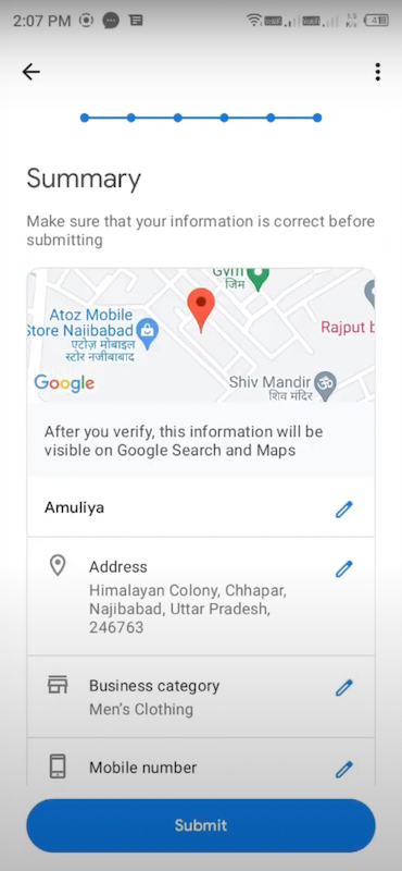 Create business profile on google maps / search